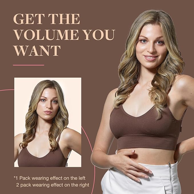 GOO GOO Clip in Hair Extensions Real Human Hair, Remy Human Hair Extensions Clip ins for Women, Natural Human Hair, 14inch 120g 7Pcs, 3/8/613 Balayage Walnut Brown to Ash Brown and Bleach Blonde