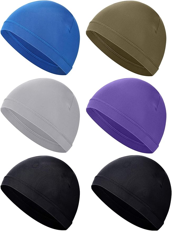 SATINIOR 6 Pcs Cooling Skull Cap Helmet Liner Sweat Wicking Cap Hard Hat Liner Bandana for Men Women Sports Cycling Running