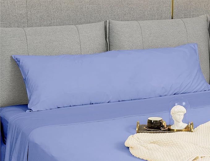 Sunflower Body Pillowcase 100% Cotton Long Pillow Cover/Case Envelope Closure 1 Pack, 21×54 inches Purplish Blue, Soft and Breathable