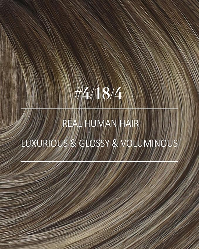 YoungSee 150G Clip in Hair Extensions Real Human Hair Brown Balayage Clip in Human Hair Extensions Chocolate Brown with Ash Blonde Balayage Clip ins Real Hair Extension Easy to Install 22inch 7pcs