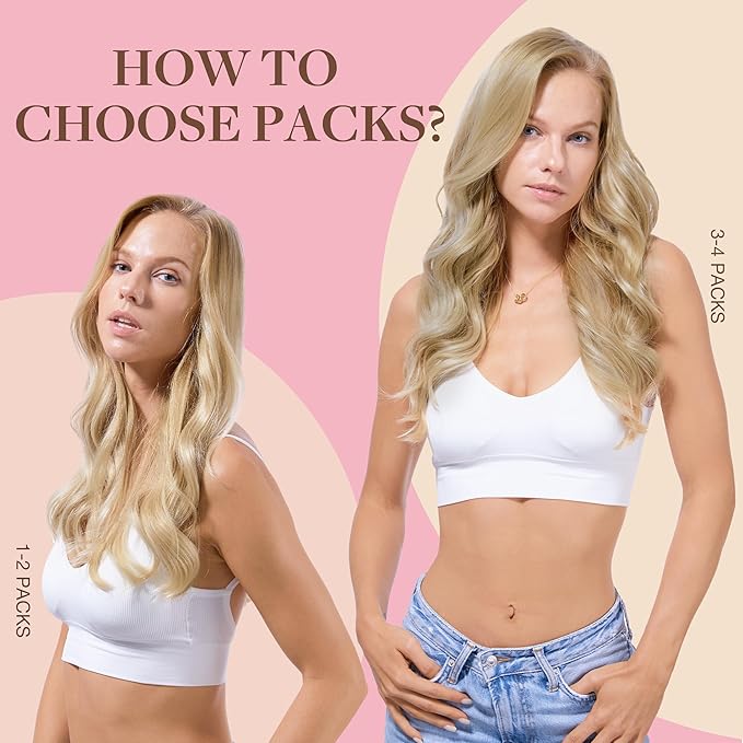 GOO GOO Tape in Hair Extensions Human Hair, 16/22 Light Blonde Highlighted Golden Blonde, 24inch 50g 20pcs, Skin Weft Seamless Invisible, Silky Straight with Thick Ends, Remy Human Hair