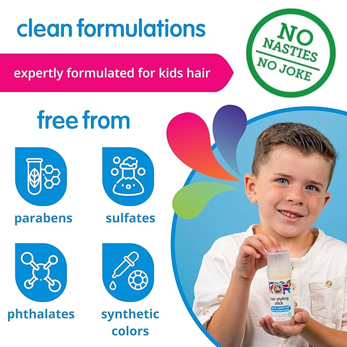 So Cozy Kids Hair Wax Stick, Easy & Quick Styling Wax Stick for Hair (2 Oz) Flyaway Hair Tamer, Slick Back & Shape with Precision, No Parabens, Sulfates, Synthetic Colors or Dyes
