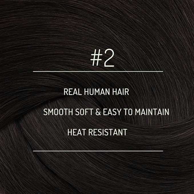 RUNATURE Clip in Hair Extensions Human Hair Dark Brown Human Hair Extensions Clip Ins Short Real Human Hair Clip in Extensions Remy Natural Hair 10 Inch 80g 7pcs #2 Darkest Brown