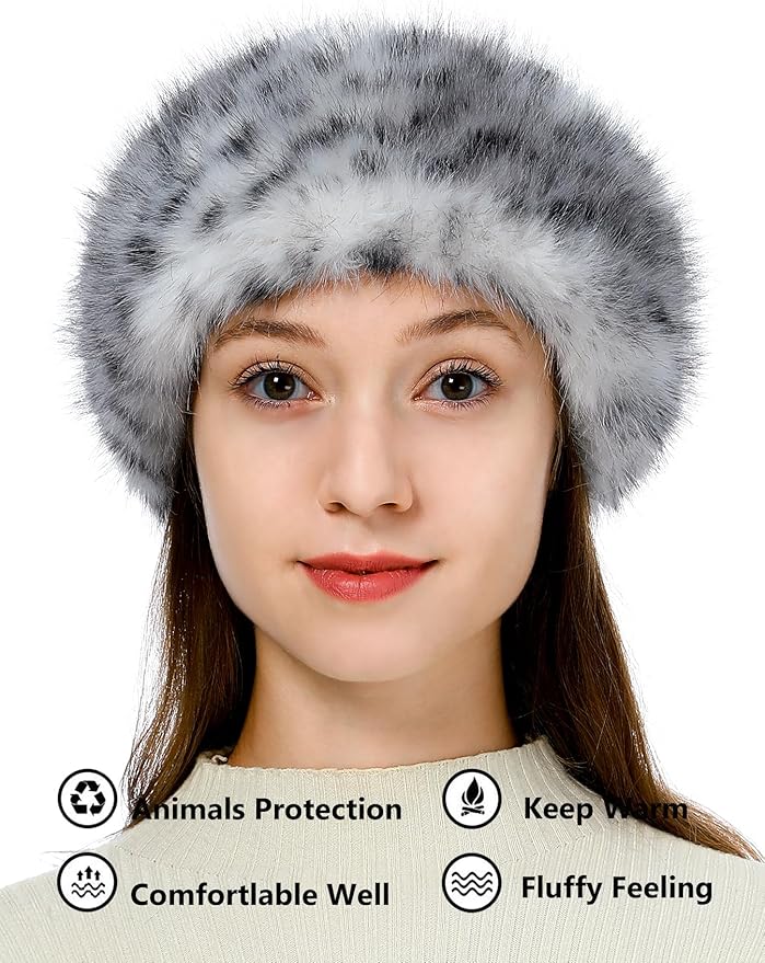 sy soul young Faux Fur Headband with Elastic for Women's Winter Earwarmer Earmuff