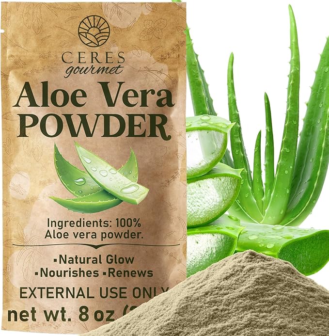Aloe Vera Leaf Powder – 227g | 100% Pure & Natural | for Skin, Face, Hair & DIY Beauty Masks | Cooling Hydration, Moisturizer & Scalp Soother