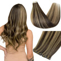 Full Shine Injection Tape in Extensions Real Human Hair 18 Inch Color BM Virgin Tape in Hair Extensions Seamless Skin Weft Invisible Human Hair Tapes in Extensions 12.5G 5Pcs for Women