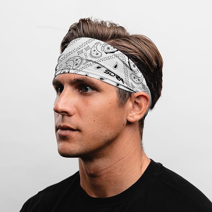 Suddora Paisley Print Bandana Headband, Multi-sport Boho Style Bandana, Non-slip Fabric, Unisex Head Accessory for Bikers