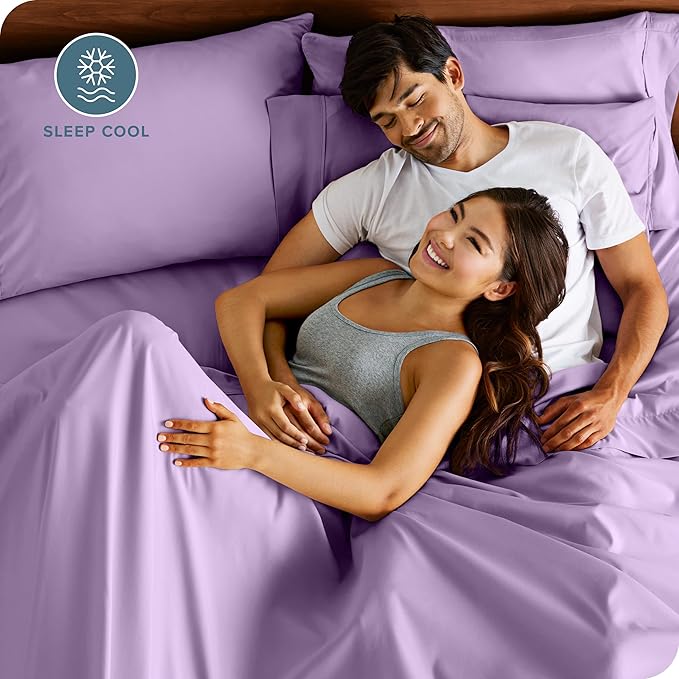 Bare Home Microfiber Pillow Cases - Standard Size Set of 2 - Cooling Pillowcases - Double Brushed - Easy Care - Envelope Closure (Standard Pillowcase Set of 2, Lavender)