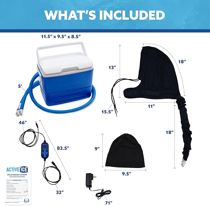 Polar Active Ice® 3.0 9QT Cold Therapy Ice Machine Programmable Timer Head Cap Cryotherapy Pain Relief System for Migraines & Headaches