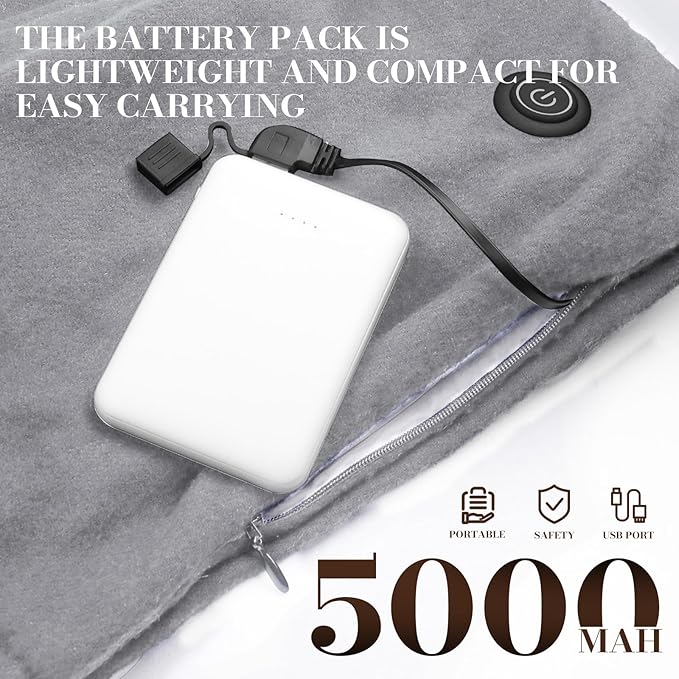 EN'DA professional Heated Scarf for Women and Men with Rechargeable Battery, Winter Electric Scarf for Cold Weather