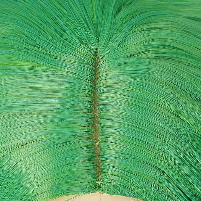 BUFASHION 14" Women Short Lime Green Kinky Straight Cosplay Synthetic Wigs With Air Bangs 46 Colors Available (Lime Green)