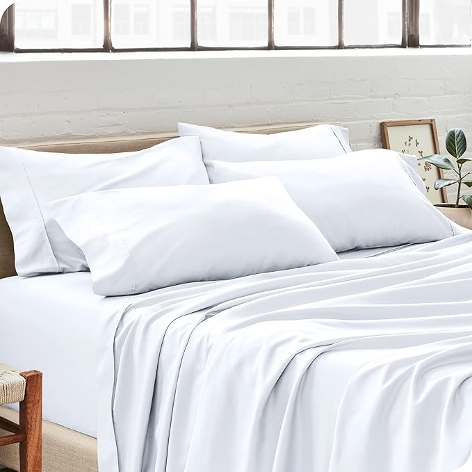 Bare Home Microfiber Bulk Pillow Cases - King Set of 4 - Cooling Pillowcases - Double Brushed - White Pillowcases 4 Pack - Easy Care (King - 4 Pack, White)