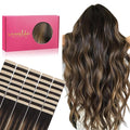 WENNALIFE Tape in Hair Extensions Human Hair, 40pcs 100g 14 inch Balayage Natural Black to Chestnut Brown Hair Extensions Real Human Hair Straight Tape in Extensions Invisible Human Hair Extensions