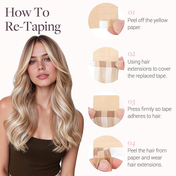 GOO GOO Tape in Hair Extensions Human Hair, 60A Platinum Blonde, 12inch 40g 20pcs, Skin Weft Seamless Invisible, Silky Straight with Thick Ends, Remy Human Hair