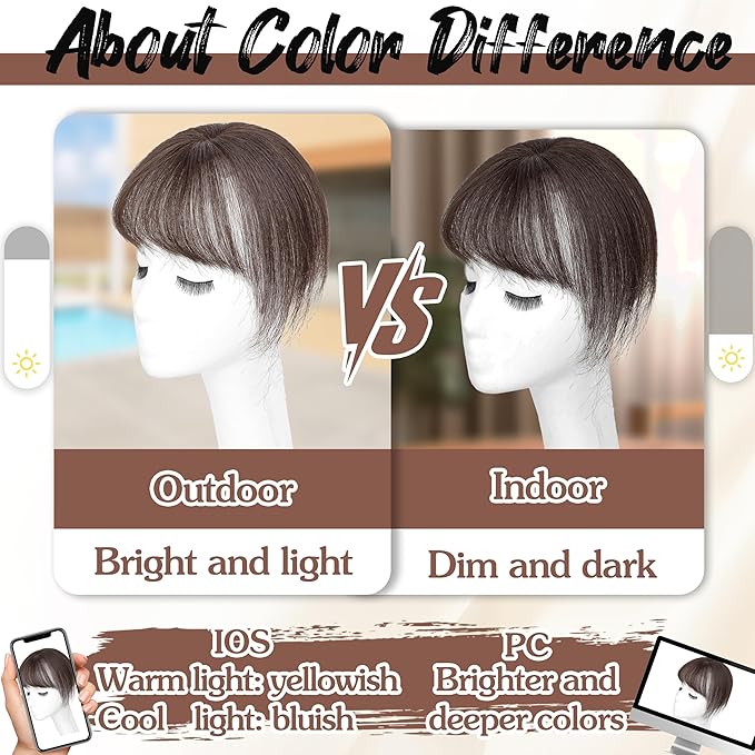 Hair Toppers for Women Real Human Hair - 360° Coverage Dark Brown Clip In Topper with Bangs for Thinning Hair Upgraded 4×6 cm Silk Base Ideal for Everyday Use
