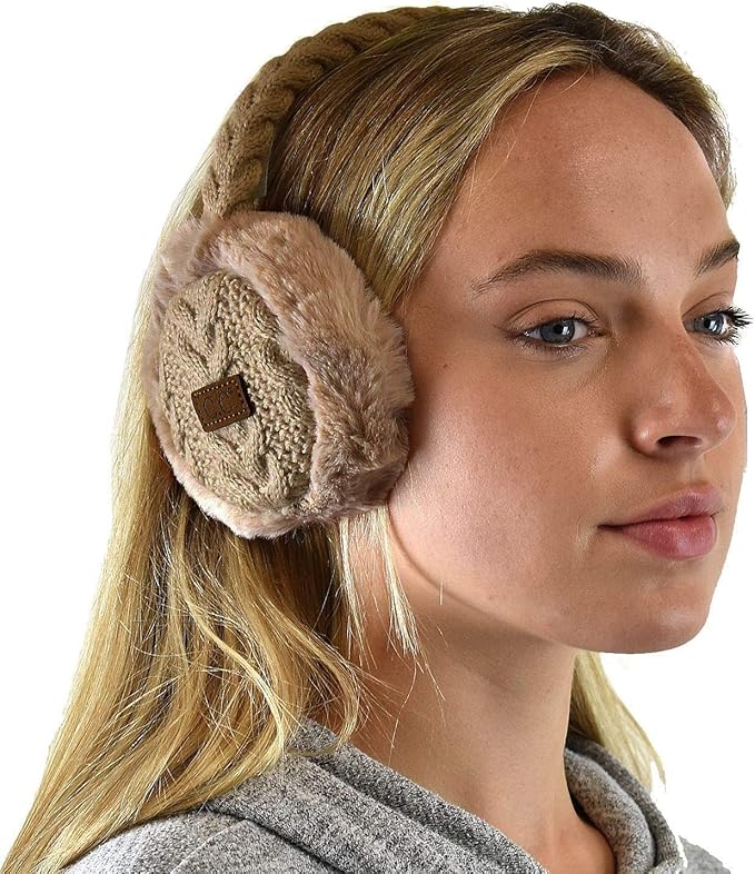 C.C Soft Winter Warm Adjustable Headband Ear Warmer Earmuffs
