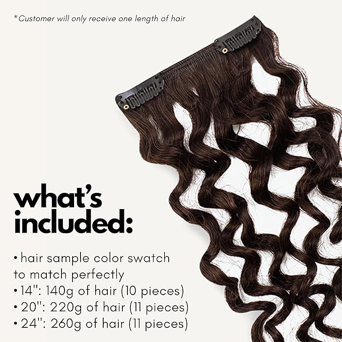 Irresistible Me 3A Curls Real Human Hair Extensions Clip Ins – 100% Human Hair Clip In Extensions for Length & Volume – Invisible Extension – Heat Resistant & Dyeable – Medium Brown, 24 Inches