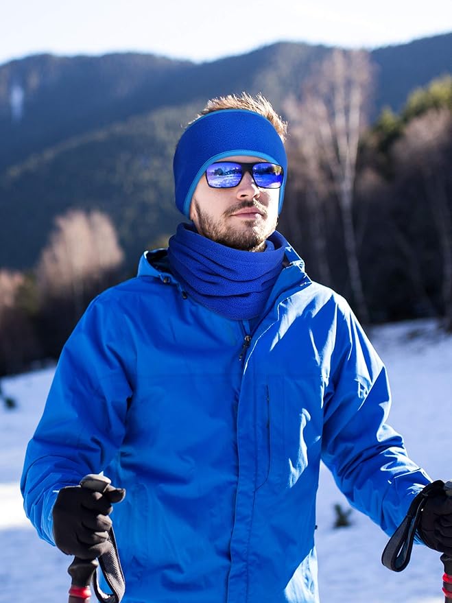 BBTO 6 Pieces Fleece Ear Warmers Headband Winter Neck Gaiter