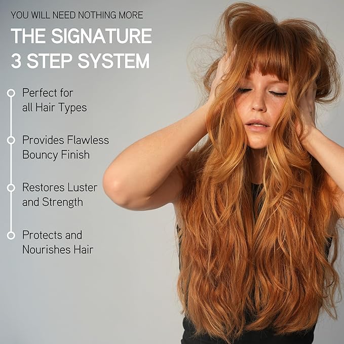ILES FORMULA Signature Collection Deep Repair Shampoo & Conditioner w/Finishing Serum Blow Dry Cream for Dry, Damaged, Frizzy Hair - Hydrating Hair Care for Less Breakage & Healthy Hair Growth