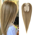 Toppers Hair Pieces for Women #TAC, 3x5 Inch Injected Silk Base 14 Inch Length 130% Density Real Human Hair Toppers