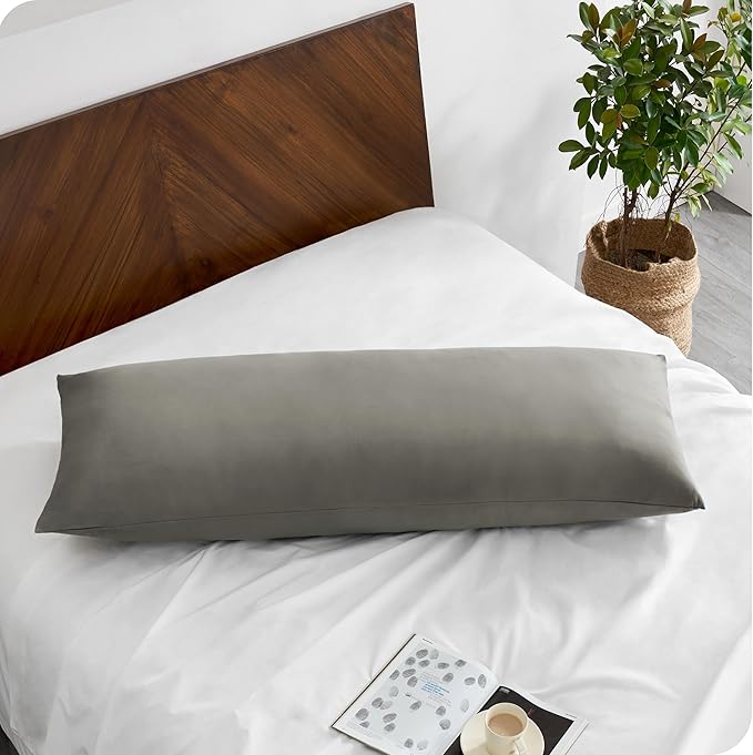 Bare Home Microfiber Body Pillow Cover - Ultra Soft - Cooling Pillowcase - Double Brushed - Pillowcase with Zipper Closure - Easy Care (20''x54'' Body Pillow Cover, White)