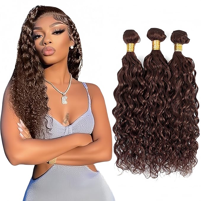 Color 4 Human Hair Bundle Brown Kinky Curly Bundles Niegmeag Virgin Remy Hair 3 Bundles 24 26 28 Inch Double Weft Dark Brown Kinky Curly Bundle