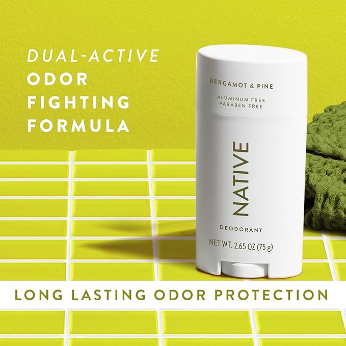 Native Deodorant Contains Naturally Derived Ingredients, 72 Hour Odor Control | Seasonal Scents for Women and Men, Aluminum Free with Baking Soda, Coconut Oil & Shea Butter | Bergamot & Pine