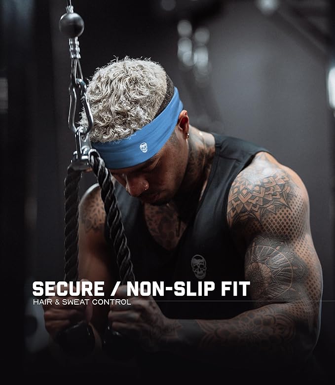 Gymreapers Workout Headbands for Men & Women-Comfortable Sweat Absorbing Band to Keep Hair Back During Running Sports Gym Cycling and Outdoor Activities