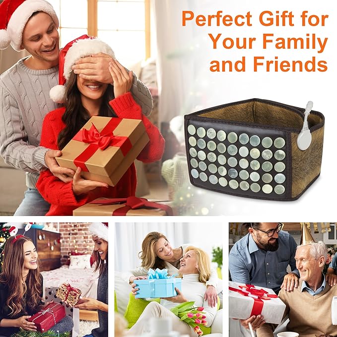 Infrared Heating Pad, Far Infrared Natural Jade Heating Pad, Auto Shut Off, Adjustable Temperature, Gifts for Women/Men/Dad/Mom (Brown, Belt28)