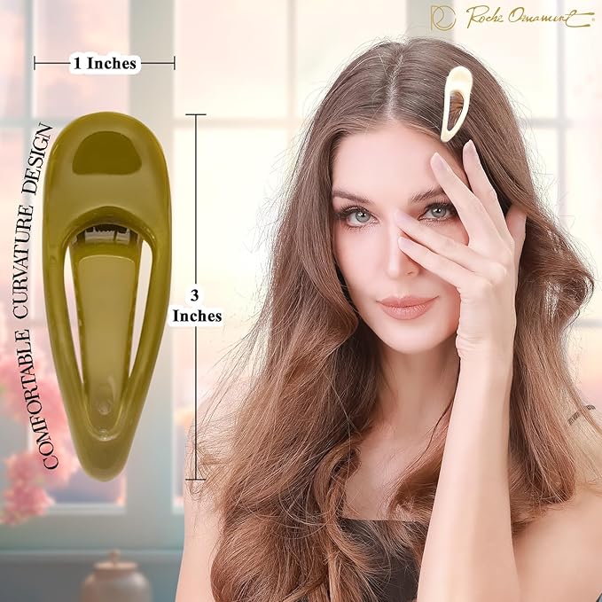 RC ROCHE 6 Pcs Small Flat Flip Hair Claw Clips for Women Alligator Duckbill Thick Hair Styling Barrette Strong Side Slide Jaw Plastic No Slip, Small Classic Multicolor