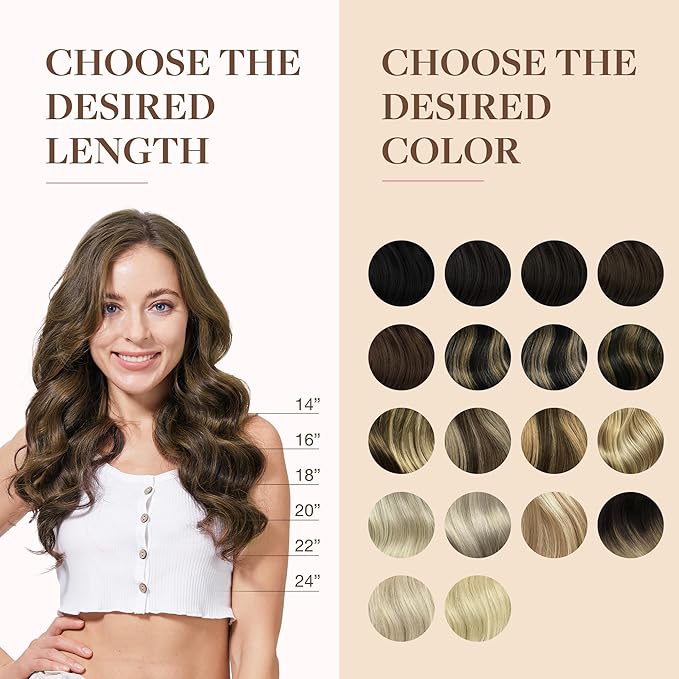 GOO GOO Clip in Hair Extensions Real Human Hair, Remy Human Hair Extensions Clip ins for Women, Natural Human Hair, 18inch 130g 7Pcs, 2C/4E/6C Brown Sugar Swirl Highlights