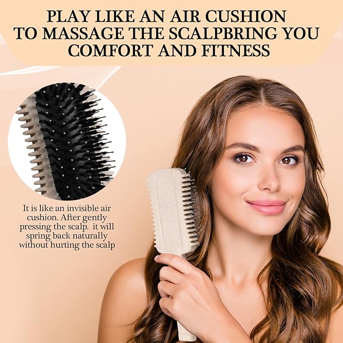Curly Hair Brush Defining, Volume Curl Defining Brush for Effortlessly Detangling Shaping and Styling Men's Women's Curls, Waves & Coils, Curly Hair Products, Reduce Frizz, Beige 1PC