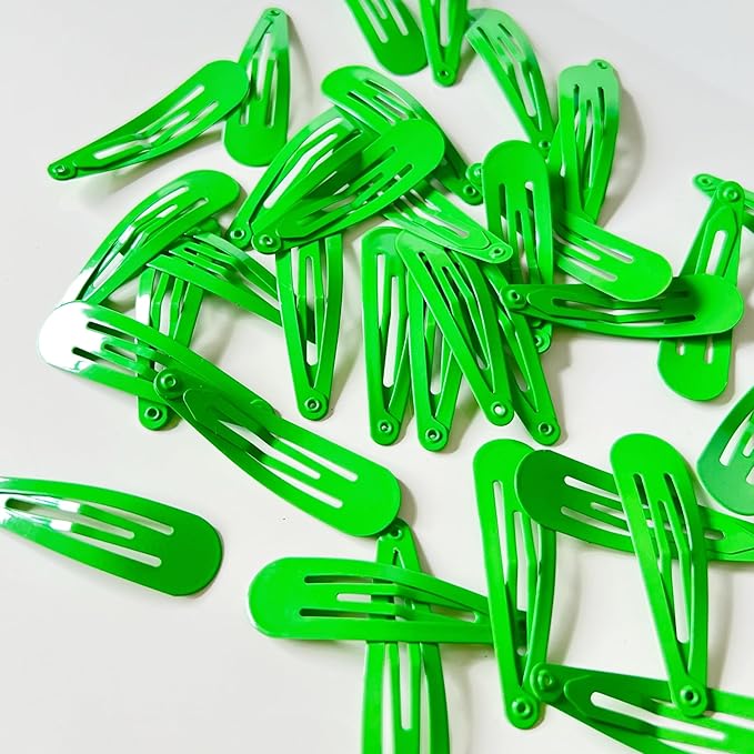 40 Pcs 2 Inch green Metal Snap Hair Clips No Slip Hair Barrettes For Women Hair Accessories(Green)