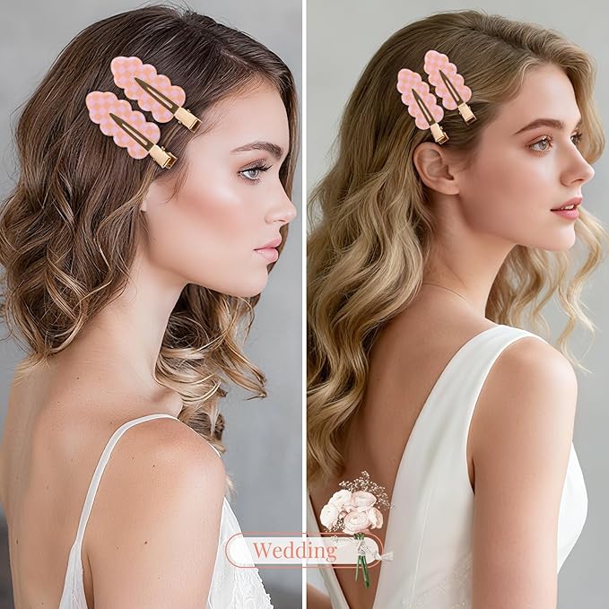 20PCS Bridesmaid Hair Clips No Bend Hair Clips Bridesmaid Hair Accessories Gifts Makeup Creaseless Glitter Hair Clip for Bride Women Girls(20Pcs/10Cards)