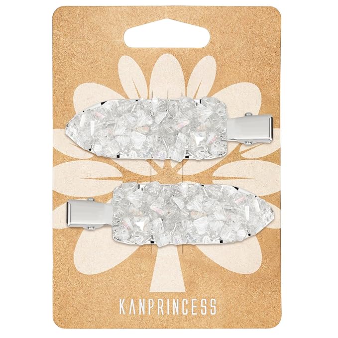 2PCS Rhinestone Hair Clips,Snap Hair Accessories,Decorative Hair Clips,Rhinestone Barrettes For Women Girls(SET22)