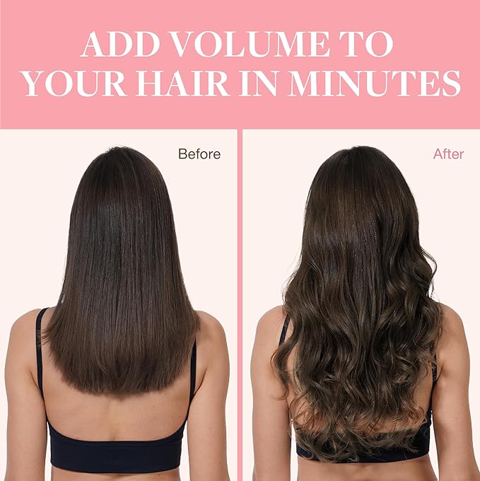 GOO GOO Clip in Hair Extensions Real Human Hair, Remy Human Hair Extensions Clip ins for Women, Natural Human Hair, 22inch 120g 7Pcs, 2A Light Brown