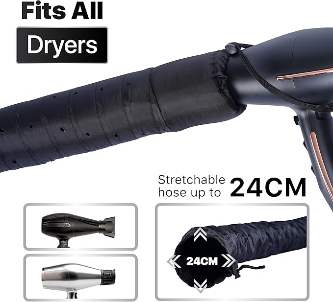 Hooded Hair Dryer Attachment with Dual Turbo Airflow & Soft Headband – Speeds Up Drying for Curly Hair, Reduces Heat on Ears & Neck – Large Hair Dryer Bonnet for Deep Conditioning at Home