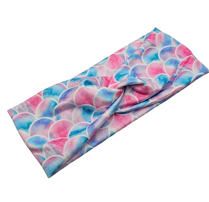 Soft Stretchy Headband, 3-in-1 Versatile Twist Style, One-Piece (Mermaid, Adult)