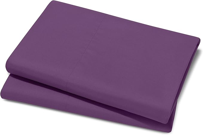 Bare Home Microfiber Pillow Cases - King 20x36 - Cooling Pillowcases - Double Brushed - Easy Care - Envelope Closure (King Pillowcase Set of 2, Plum)
