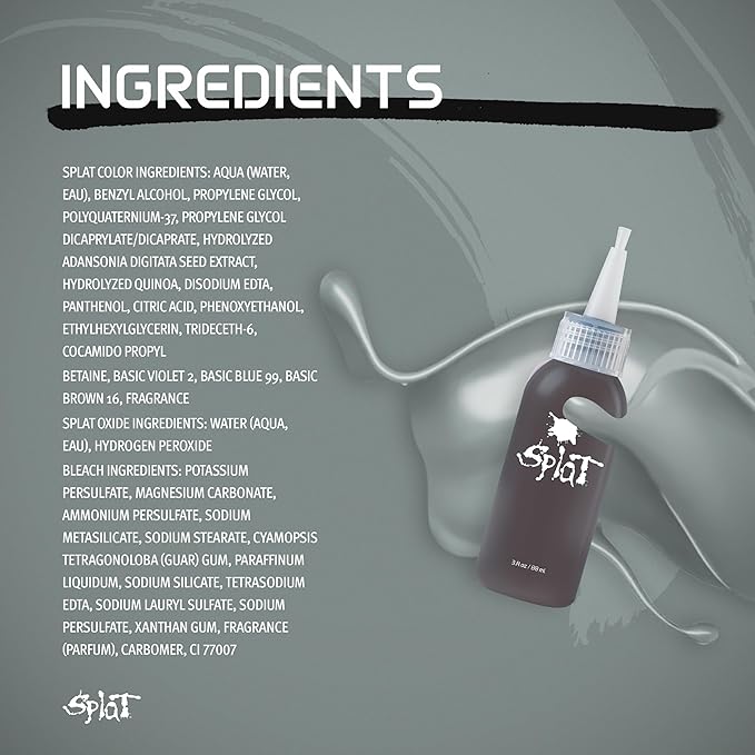 Splat Winter Gray Semi Permanent Hair Dye Kit with Bleach, 1 Application, Includes Gray Hair Dye, Oxide & Bleach Powder, Vegan & Cruelty Free Hair Color