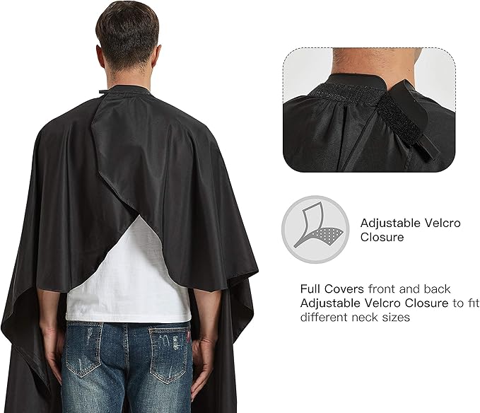 Salon Hair Cutting Cape with Soft Silicon Neck Collar, Professional Anti-static Barber Cape
