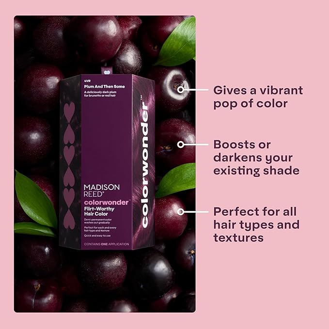 Madison Reed colorwonder Demi-Permanent Hair Color, Effortless At-Home Hair Dye, Ammonia-Free, Cruelty-Free, Plum And Then Some (4VR Darkest Plum), Pack of 1