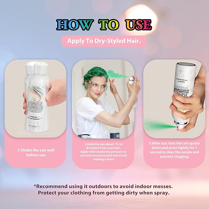 Temporary Hair Color Spray | 150ml Instant Hair Spray for Adults & Kids | Washable & Non-Sticky, Gentle Formula, Green | Halloween, Cosplay, Costume Party, Festivals