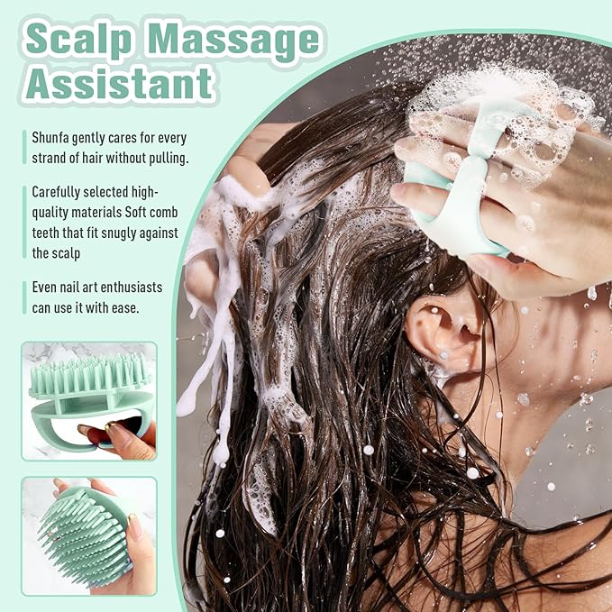 Scalp Massager Shampoo Brush,Scalp Dandruff Removal with Soft Silicone Bristles,Wet & Dry Scalp Care Head Scrubber Hair Washing,Hair Brush for Scalp Exfoliator,Comfortable for All Hair Types,Pink
