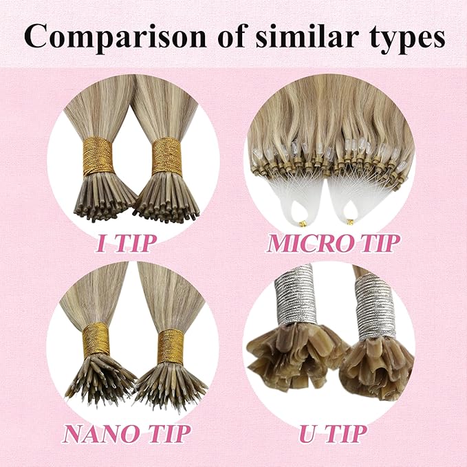 YoungSee Microlink Hair Extensions Human Hair Golden Blonde Mix Medium Blonde Highlight Micro Bead Hair Extensions Real Human Hair 22In 50g 50s Bead Hair Extension for Engagement