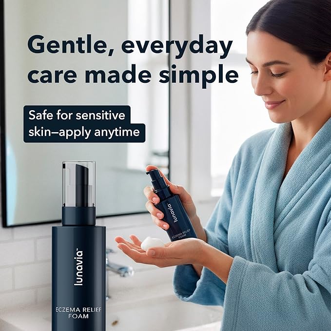 Eczema Relief Foam, Soothing Skin Protectant with 1% Colloidal Oatmeal, Gentle Itch & Rash Relief, Fast-Absorbing Non-Greasy Formula for Sensitive Skin, 100ml