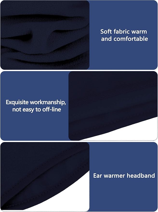 BBTO 6 Pieces Fleece Ear Warmers Headband Winter Neck Gaiter