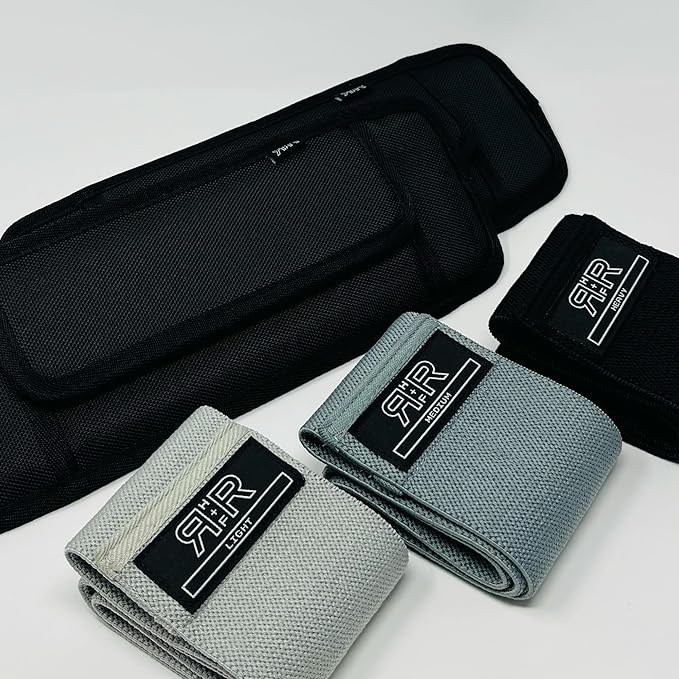 BADONKA Band Protective Sleeves for Booty Bands - Includes 3 Optional Fabric or Latex Resistance Loops - 3 Resistance Levels - Glute & Leg Workout Bands for Women & Men