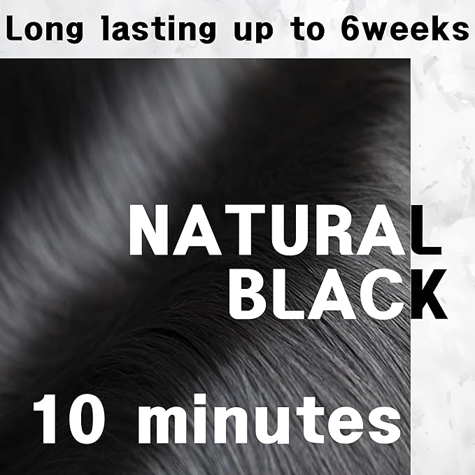Edbe Hair Color Easy Comb Natural Black (4 Pack) – Grey Hair, Mustache, and Beard Coloring for Men with One Application Kit