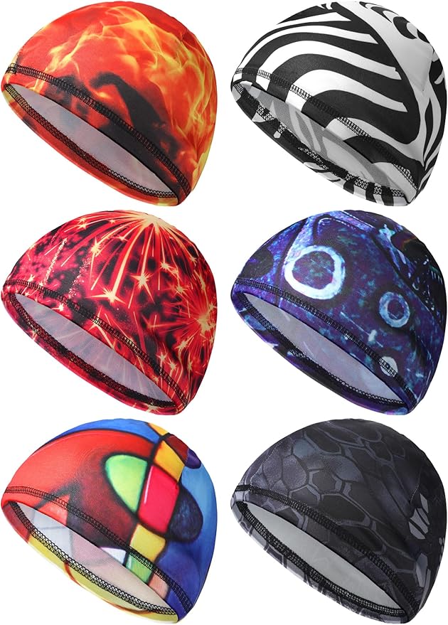SATINIOR 6 Pcs Cooling Skull Cap Helmet Liner Sweat Wicking Cap Hard Hat Liner Bandana for Men Women Sports Cycling Running